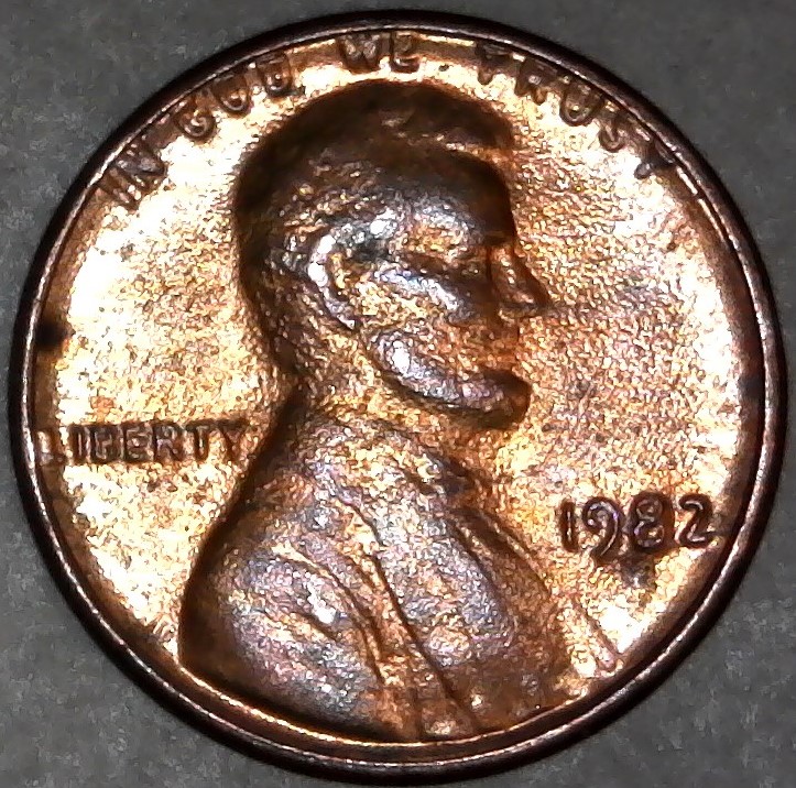 1982-P-Lincoln-Memorial-Cent-With-Peripheral-Die-Expansion-And-Erosion